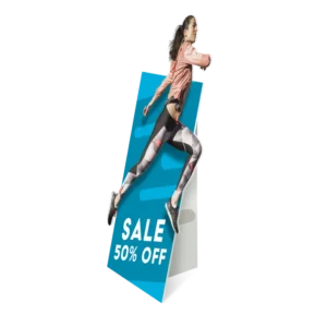 Signage & Display –  Life-size standees, displays and strut cards