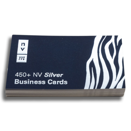 450gsm Business Cards Print - Velvet Laminate Metal Gold Silver